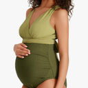 Summer Mae Maternity Swimsuit One Piece Tummy Control Suit V-Neck Pregnancy Swimwear