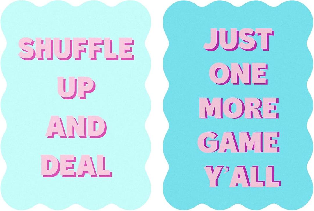 Soulchen 2 Pcs Mahjong Tile Mixer Shufflers for Mixing and Shuffling Tiles Plastic Mahjong Accessories Gifts for Lovers Games Decorative Printed Design (Morandi Blue)