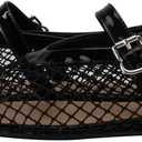 Mesh Flats for Women Ballerina Comfortable Mule Casual Round Toe Buckle Strap Ballet Mary Jane Shoes for Summer 5.5