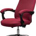 Melaluxe Office Chair Cover with Armrest Covers Universal Stretch Desk Chair Cover, Computer Chair Slipcovers (Size: L) - Burgundy