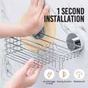 LEVERLOC Shower Caddy Suction Cup, 2 Pack Heavy Duty Bathroom Organizer for Inside Shower with Hooks & Soap holder, Removable and Rustproof Silver bathroom Holder Storage