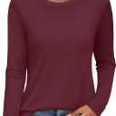 Womens Long Sleeve Tops Round Neck T Shirts Loose Fit Casual Tees Fall Winter Top Basic Clothes 2025