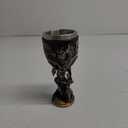 Medieval Flame Dragon Holding Sword Goblet Resin Wine Cup with Stainless Steel Lining Unique Hand-Painted Cup Father's Day Gift (BM030-6)