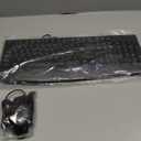 Wired Keyboard and Mouse Combo, EDJO Full-Sized Ergonomic Computer Keyboard with Palm Rest and Optical Wired Mouse for Windows, Mac OS Desktop/Laptop/PC (Black)