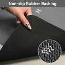 3Pcs Bathroom Rugs Set, Modern Non-Slip Shower Mats, Grey