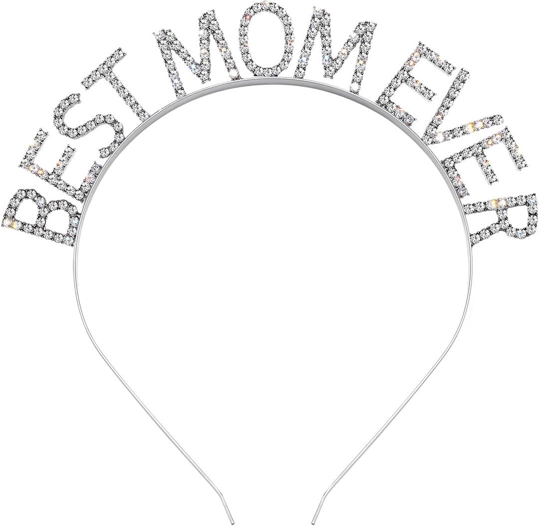 BEST MOM EVER Letter Hairbands, MOM MY TO BE Headpiece, I LOVE MAMA Headbands - Mother's Day, Halloween, Christmas, Birthday, One Size, Metal, Costume Headband for Mothers or Expecting Mothers