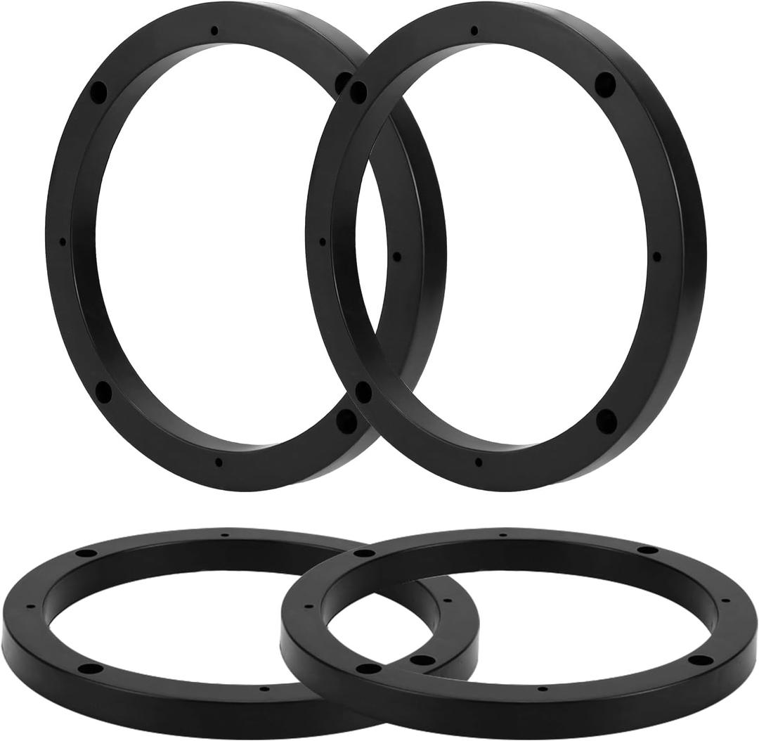 QWORK 6.5 inch Car Door Speaker Mounting Ring Spacer Adapter - ABS Plastic, 2 Pairs Universal 0.59 inch Depth Extender, Easy Installation, Suitable for DIY Audio Projects