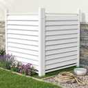 36" W X 45" H Outdoor Privacy Fence Panels Air Conditioner AC Fence Screens Kit Vinyl White Trash Garbage Can Enclosure, Plastic Picket Fence for Garden Patio Lawn - 2 Panels