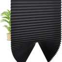 UrMoon 4 Packs Temporary Pleated Shades for Windows Thicken Paper Pleated Blinds with Suction Cup No Drill Free Cut Size Fabric Shades for Door and Home, 100% Blackout Black, 36" W x 70" H