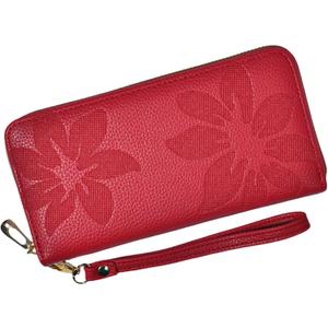 Womens Wallet RFID Wristlet Wallet for Women Zip Around Credit Card Holder Floral Leather Ladies Clutch Long Purse