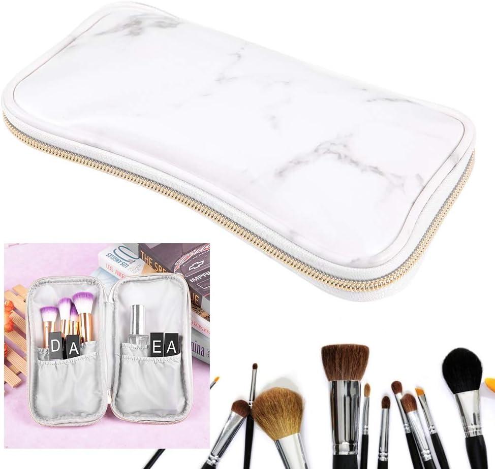 PU Cosmetic Bag, Portable Fashion Marble Makeup Organizer Bag Toiletry Travel Make Up Brushes Bag