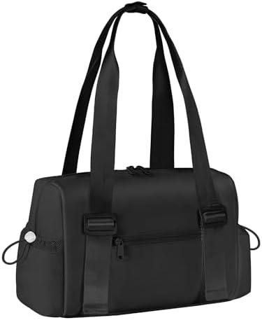 Small Gym Bag & Tote bag for Women, Waterproof Travel Duffle Bag with Wet Compartment, Mini Gym Bag for Sport & Workout & Swimming - KUKUPAK (Black)