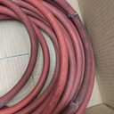 Rubber Air Hose,50-Feet x 3/8-Inch, 300 PSI, Red Heavy Duty Air Compressor Hose With Double 1/4" MNPT Brass Endings