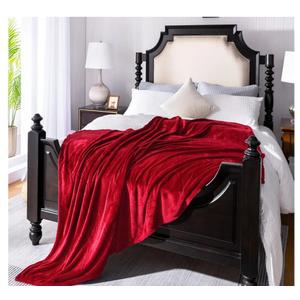 JIAHANNHA Flannel Fleece Blanket Queen Size Red 90 by 90 Inches Blankets for Couch Sofa Bed 280GSM,Super Soft Plush Cozy and Luxury Warm Bed Blanket for All Season