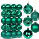 2.36" Emerald Green Christmas Ornaments for Christmas Tree 30 Pcs Small Shatterproof Balls Christmas Tree Decorations Xmas Ornaments Balls with Hanging Loop for Wedding Holiday Party Wreath Home Decor