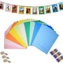 30Pcs Paper Photo Frames, 4x6Inch Colorful Picture Display Holders, Cardborad Picture Frames with String and Clips, DIY Graduation Photo Hanging Banner for Home, Classroom, Offices (Colorful)