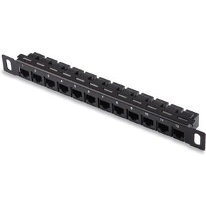 GeeekPi 12 Port Patch Panel, 10inch 0.5U CAT6 Network Patch Panel for DeskPi RackMate T1/T0/T2/T1 Plus/T0 Plus/TL1 and 10 Inch Server Rack/Network Cabinet (Black)