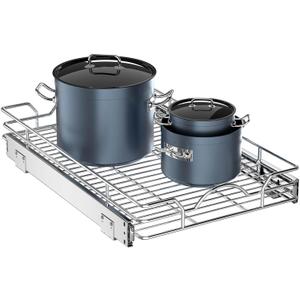 OCG Pull Out Cabinet Organizer (12" W x21 D), Pull out Shelves for Kitchen Cabinets, Slide Out Drawers for Base Cabinet Organization in Kitchen Bathroom Pantry, Bottom Mount, Chrome Finish OCG Pull Out Cabinet Organizer (12" W x21 D), Pull out Shelves for Kitchen Cabinets, Slide Out Drawers for Base Cabinet Organization in Kitchen Bathroom Pantry, Bottom Mount, Chrome Finish