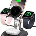 Dual Fast Charger for Apple Watch 11, Magnetic Wireless Charger Stand for iPhone Air/17 Pro Max/17 Pro/17/16/15/14, Charging Station for Apple Watch Ultra 3/SE 3/10/9/8/7/6, Airpods, SwanScout 709M (Black)