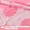 Frienda Valentine's Day Shower Curtain for Bathroom Decor Scalloped Love Hearts Curtain Romantic Waterproof Fabric for Valentines Day Bath Bathtub Decorations, Hooks Include, 72 x 72 Inch (Pink)