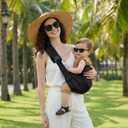 MISSWISDOM Baby Sling Carrier, Toddler Carrier Sling with Double Safety Buckle and Adjustable Shoulder Strap(7-30lbs), Baby Carriers One Size Fits All, Black