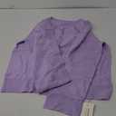 Saodimallsu Womens Button Down Cardigan Sweaters Lightweight Long Sleeve Crew Neck Summer Knit Open Front Tops (Large, Purple)