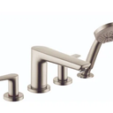 hansgrohe Talis E Modern 2-Handle 20-inch Wide Roman Tub Filler Freestanding Bathtub Faucetand Shower Set in Brushed Nickel, 71744821
