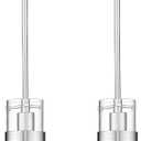 LMS Brushed Nickel Pendant Lights Kitchen Island 2 Pack, Modern Glass Pendant Light Fixtures with Hammered Glass, Adjustable Mini Hanging Light for Kitchen Island Sink Bathroom, LMS-171BN2