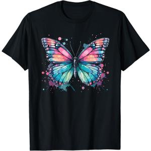 Butterfly Watercolor Design  Boho Aesthetic Art T-Shirt