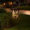 Hummingbird Solar Lantern Outdoor Hanging Sunflower Lights Gifts for Women Mom Metal Garden Decor Outside Waterproof LED Lanterns for Patio