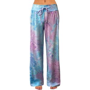 iniber Women's Comfy Pajama Pants Casual Lounge Pant Wide Leg Palazzo Stretch Drawstring Bottoms 3XL