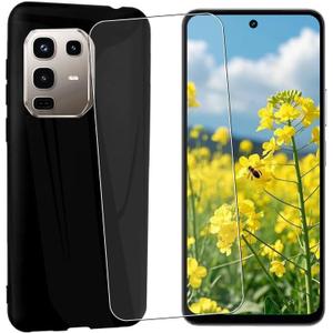 Cover for Infinix Note 50 4G Case,Anti Fingerprint TPU Soft Shellfor Infinix Note 50 4G Tempered Glass Screen Protector [1 Pack] Black