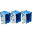 PVC Blue Adjustable Electrical Box Outlet,21Cu.in.Single-Gang Electrical Box,ETL Listed,for Construction(Pack of 3)