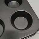 2 Packs Nonstick Round Muffin Baking Pan Tin, 12-Cup Muffin Tin, Cupcake Pans, Cheesecake Pans, Carbon Steel, Black