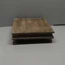 Red Co. 12 x 12 Decorative Square Tabletop Wooden Display Tray Riser in Whitewash Finish