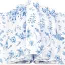 200 Pcs Floral Wax Paper Sheets for Food Chinoiserie Bird Deli Paper Waterproof Sandwich Wrapping Greaseproof Food Basket Liners for Picnic Party Kitchen Supplies, 9.8 x 8.7inch(Blue)