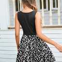 AUSELILY Womens Summer Dress Casual Sleeveless Crewneck T Shirt Sundress Flowy Tiered Swing Mini Dresses (Black, L)