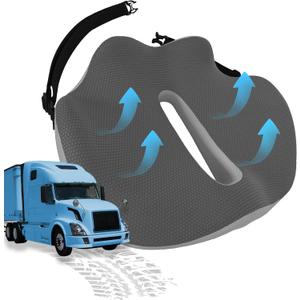 Truck Seat Cushion Upgrade(X-Large) - Ultimate Relief for Long Hauls! Premium Memory Foam Fatigue & Pressure Points. Essential Semi Truck Accessories for Drivers