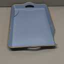 Spsyrine Light Blue Decorative Tray, Elegant Plastic Serving Tray with Handles, Coffee Table Tray for Ottoman, Living Room, Home Decor