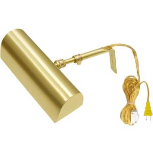Royal Designs, Inc. Plug-in Picture Light, Gallery Lighting, 12 ft Cord with in-Line Hi/Low/Off Switch, PLP-2008-8-BSB, Brushed Satin Brass, 8.75 inch