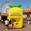 Inflatable Lemonade Stand Portable Lemonade Booth with Bright Yellow Colors, Easy Setup, Fun Outdoor Party Decoration, Backyard, Birthday & Carnival Use