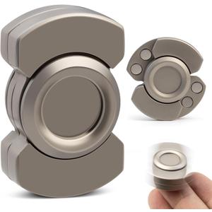 Easter Basket Stuffer, 3-in-1 Fidget Toys Adults Kid: Spinner, Slider & Clicker Magnetic Stainless Steel Bearing for Super-Stable Rotation Stress Relief, Enhanced Focus, and Habit Breaking, Silver
