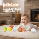 Baby Sensory Balls, Soft Rubber Balls for Toddlers 1-3, Montessori Sensory Bath Toys 6 to 12 Months, Kids Soccer Ball, Sport & Outdoors Baby Ball, 6 Rubber Soft Toys for Kids
