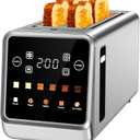 4-Slice Smart Toaster, 1.5" Extra-Wide Slots for Bagels & Artisan Bread, Digital Touchscreen with Memory, 1400W Rapid Heating, Stainless Steel, Defrost/Reheat/Single-Slice