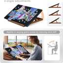 Tektalk Foldable Jigsaw Puzzle Board with 3 Angle Adjustable Bracket/Stand, Lightweight Portable Puzzle Mat Plateau with Wooden Easel, Foldaway Felt Puzzle Table, for Up to 1000 Pieces - Black