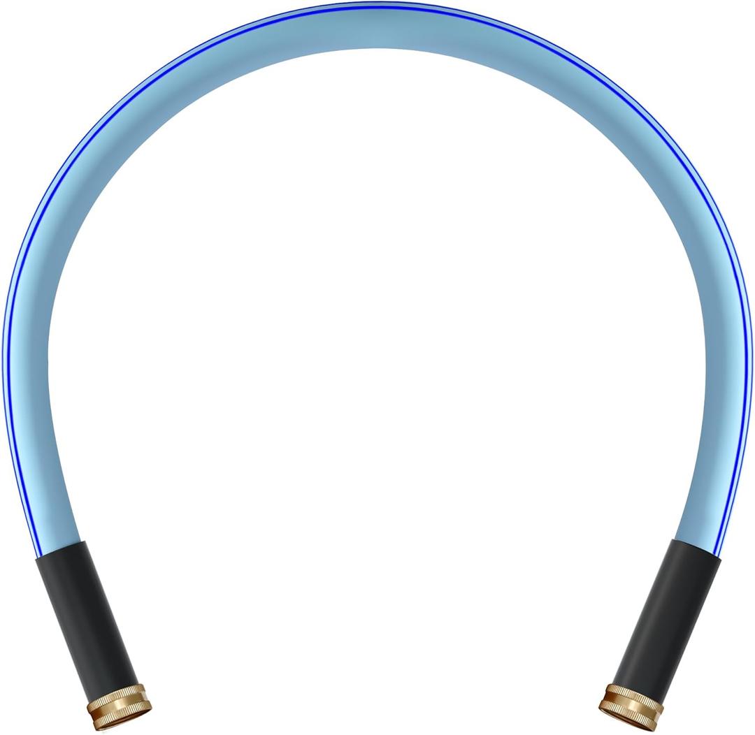 Atlantic Female to Female Heavy Duty Garden Hose 3 ft x 5/8 inch Blue Water Hose Short Connection Leader Hose (3 Feet)