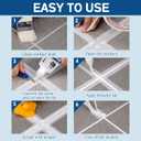 Tile Grout, 2 Pack White Grout Filler Tube, Grout Sealer for Bathroom, Shower, Kitchen, Floor Tile, Fast Drying Grout Pen Paint, Grout Repair Kit Restore and Tile Joints Line, Gaps