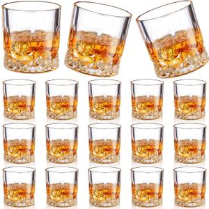 Mimorou 18 Pack Old Fashioned Whiskey Glasses 7 OZ Bourbon Cocktail Rocks Glasses for Whiskey Bourbon Liquor and Cocktail Drinks Gift for Men Women Home Bar (EXP 11/30/35)