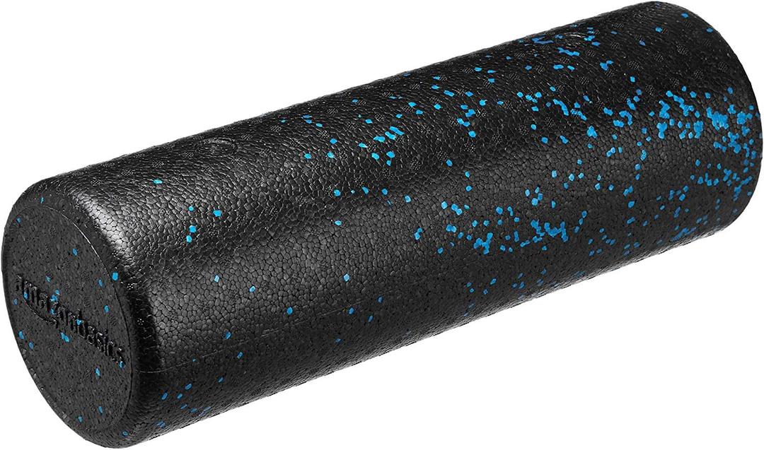 Amazon Basics High Density Foam Roller for Exercise and Recovery, 18 Inches, Blue Speckled