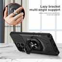 Ailiber for Motorola Moto G Stylus 2025 Phone Case, Motorola G Stylus 2025 Case with Screen Protector, Ring Kickstand for Magnetic Car Mount, Military Grade, Shockproof Rugged Cover-Black